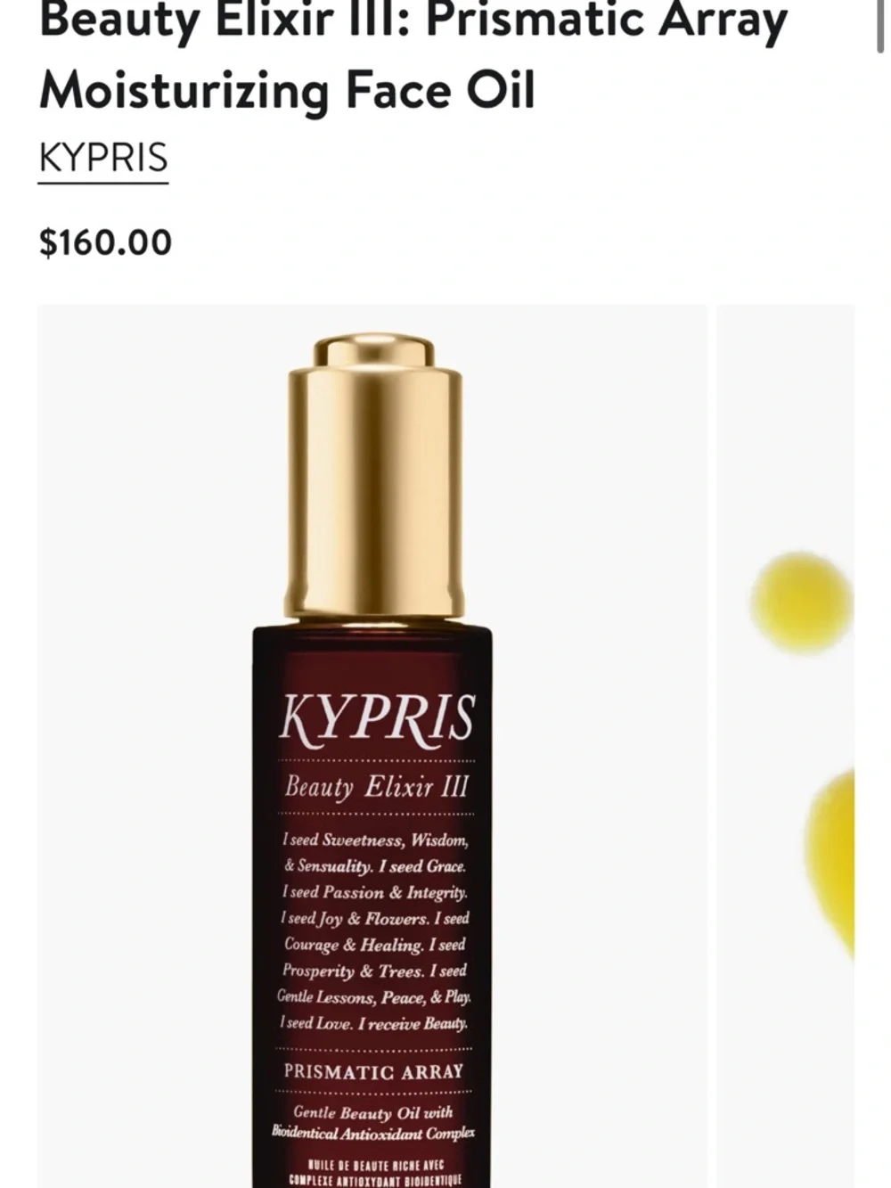 KYPRIS Beauty Elixir III: Prismatic Array Moisturizing Face Oil